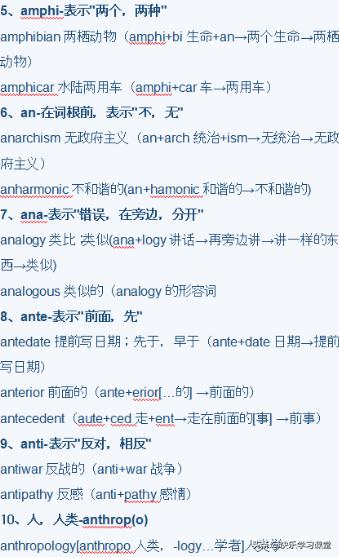英语老师整理：英语“前缀+后缀”词根表，打印背熟，词汇量疯涨