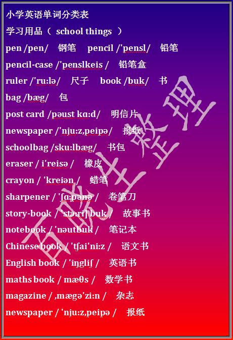 英语单词带音标，小学需要记住这么多，你的孩子合格了吗？