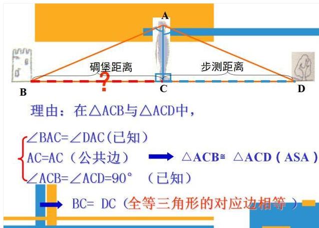 初中数学：利用三角形全等侧距离新课分享，内容详细，值得收藏