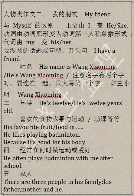 小学英语：写作技巧+例文。考点就这么多，你孩子也能写满分作文