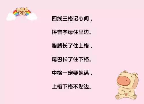 简单好记的儿歌，快速掌握拼音技巧，适合幼儿园大班和一年级孩子