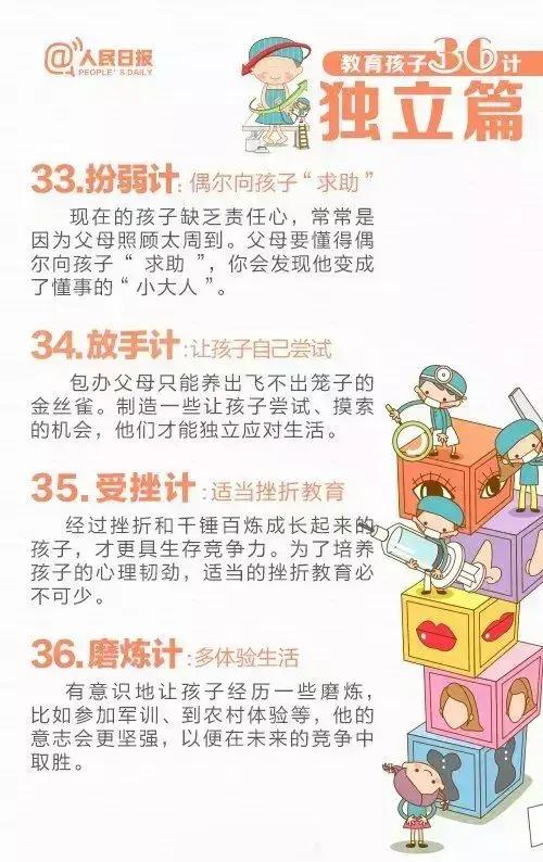 人民日报推荐的养娃36计，让家长和孩子愉快地相处，孩子更优秀