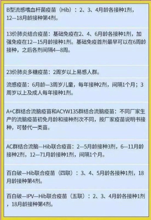 小孩两类疫苗的接种时间，父母要知道