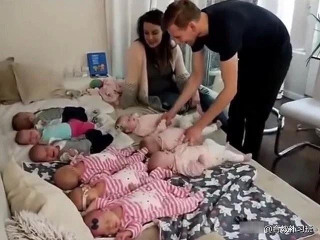 兄弟三人都生了三胞胎，九个娃摆在一起太霸气，直接开个幼儿园吧