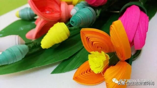 这个教师节，我和孩子一起动手为老师做一束花，衍纸立体花束教程