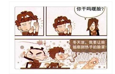 衰漫画：阿衰冬天用暖宝宝暖脸，夏日冰敷脸，就是为了大脸妹扇？