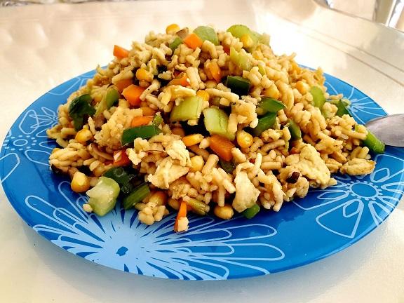 乱炒杂粮抿圪斗,不用水煮,粗粮细作,营养美味,就是这样恣意