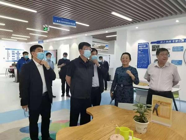 山东商业职业技术学院调研指导工作,学校党委书记张志东,院长王鑫以及