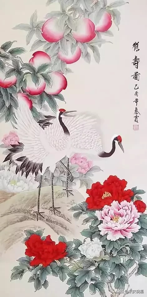 重阳节,长寿仙鹤图送给老年朋友们!祝您健康长寿!